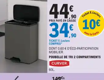 E.Leclerc POUBELLE DE TRI 2 COMPARTIMENTS offre