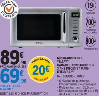 E.Leclerc MICRO-ONDES GRIL offre