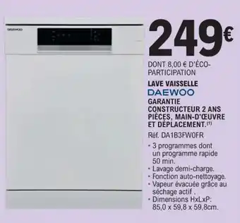 E.Leclerc LAVE VAISSELLE DAEWOO offre