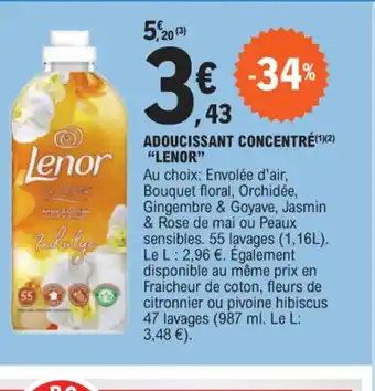 E.Leclerc ADOUCISSANT CONCENTRÉ LENOR" offre