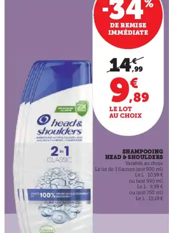 Super U SHAMPOOING HEAD & SHOULDERS offre