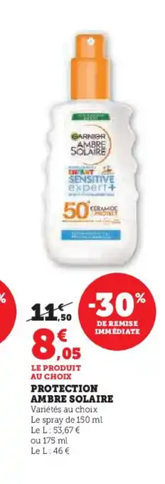 Super U PROTECTION AMBRE SOLAIRE offre
