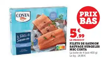 FILETS DE SAUMON SAUVAGE SURGELES MSC COSTA