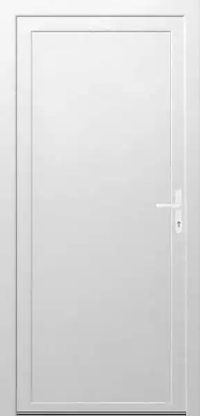 Porte de service pleine avec poussant droit - PVC - 208x86cm