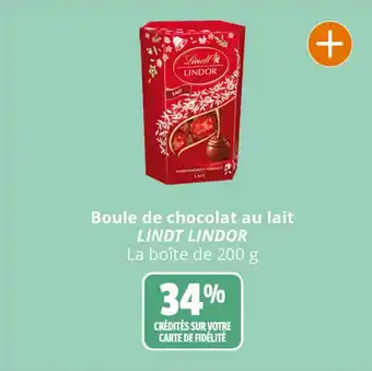 Coccinelle Supermarché Boule de chocolat au lait LINDT LINDOR offre