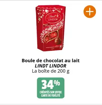 Coccinelle Supermarché Boule de chocolat au lait LINDT LINDOR offre