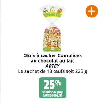 Coccinelle Supermarché Œufs à cacher Complices au chocolat au lait ABTEY offre