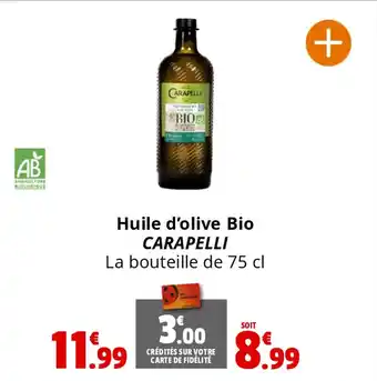 Huile d'olive Bio CARAPELLI La bouteille de 75 cl