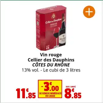 Coccinelle Supermarché Vin rouge Cellier des Dauphins CÔTES DU RHÔNE offre