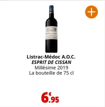 Listrac-Médoc A.O.C. ESPRIT DE CISSAN Millésime 2019