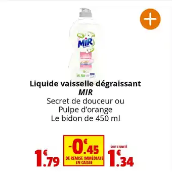 Coccinelle Supermarché Liquide vaisselle dégraissant MIR offre