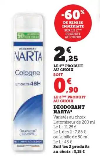 U Express DEODORANT NARTA offre