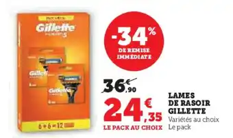 U Express LAMES DE RASOIR GILLETTE offre