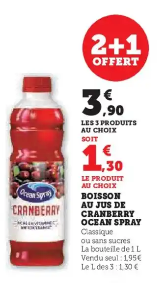 U Express BOISSON AU JUS DE CRANBERRY OCEAN SPRAY offre