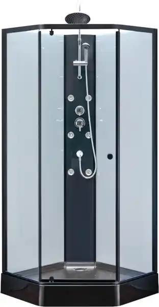 Brico Dépôt CABINE DE DOUCHE HYDROMASSANTE PENTAGONALE 85 X 85 CM NOIRE & GRISE offre