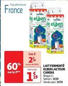 Auchan Supermarché Candia - lait fermenté elben lacteor offre