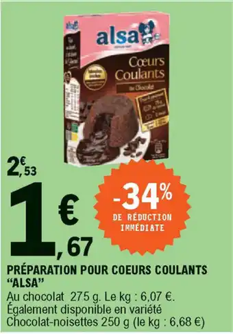 E.Leclerc Préparation pour coeur Coulants offre