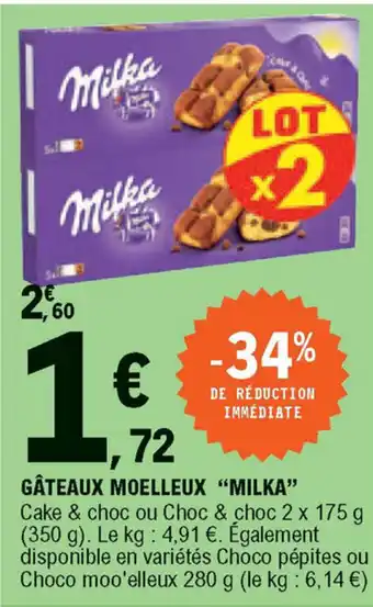 E.Leclerc Gâteaux moelleux "Milka" offre