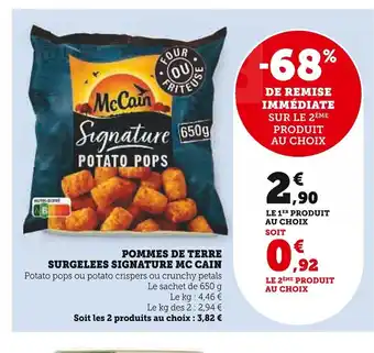 Super U POMMES DE TERRE SURGELEES SIGNATURE MC CAIN offre