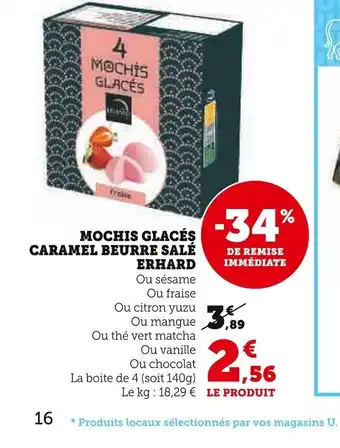 Super U MOCHIS GLACÉS CARAMEL BEURRE SALÉ offre