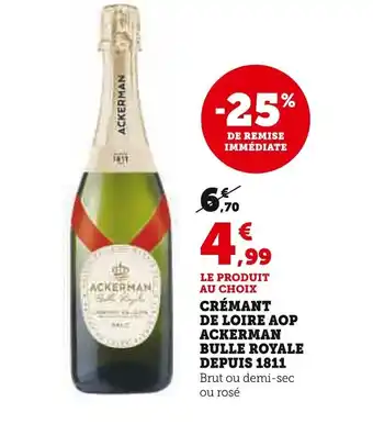 Super U CRÉMANT DE LOIRE AOP ACKERMAN offre
