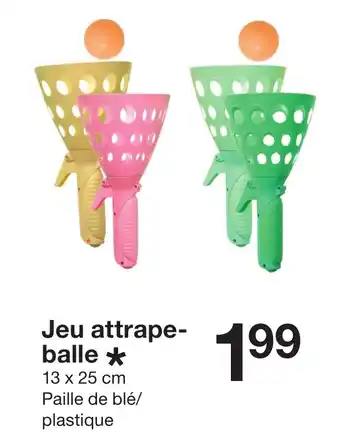 Zeeman Jeu attrape- balle⭑ 13 x 25 cm Paille de blé/ plastique offre
