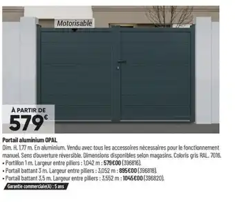 Portail aluminium OPAL
