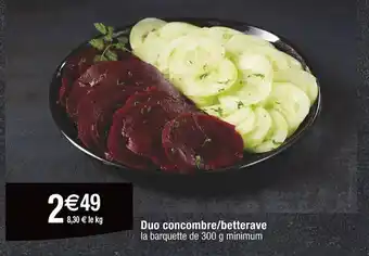 Cora x Carrefour Duo concombre/betterave la barquette de 300 g minimum offre