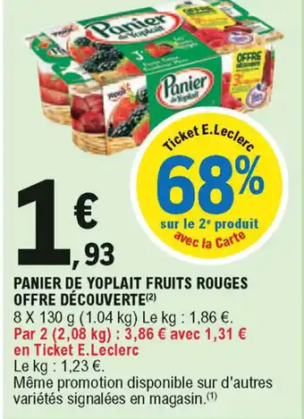 E.Leclerc Panier de Yoplait fruits rouges offre découverte offre