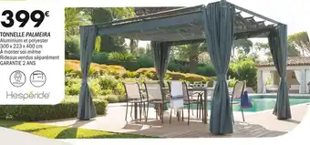 La Foir'Fouille TONNELLE PALMEIRA Aluminium et polyester 300 x 223 x 400 cm À monter soi-même Rideaux vendus séparément GARANTIE 2 ANS offre
