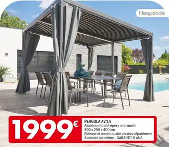 PERGOLA AVILA Aluminium traité époxy anti-rouille