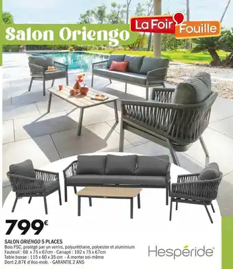 La Foir'Fouille SALON ORIENGO 5 PLACES offre