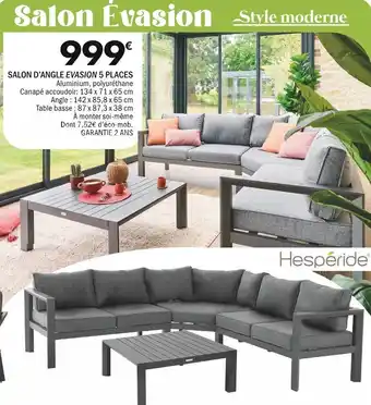 La Foir'Fouille SALON D'ANGLE EVASION 5 PLACES offre