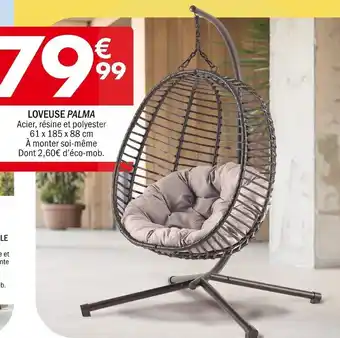 La Foir'Fouille LOVEUSE PALMA Acier, résine et polyester 61 x 185 x 88 cm offre