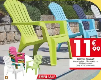 La Foir'Fouille FAUTEUIL DOLOMITI Polypropylène 73 x 80 x 88 cm offre