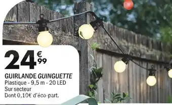 La Foir'Fouille GUIRLANDE GUINGUETTE Plastique - 9,5 m - 20 LED offre