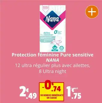 Coccimarket Protection féminine Pure sensitive NANA offre