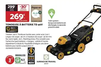 Bricomarché TONDEUSE À BATTERIE TD 40V offre