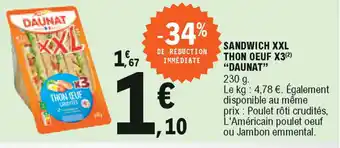 E.Leclerc Sandwich XXL Thon Oeuf X3 offre