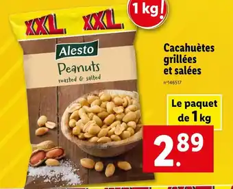 Lidl Alesto Cacahuètes grillées et salées offre
