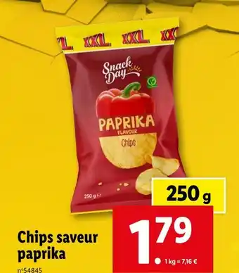 Lidl Snack Day Chips saveur paprika offre