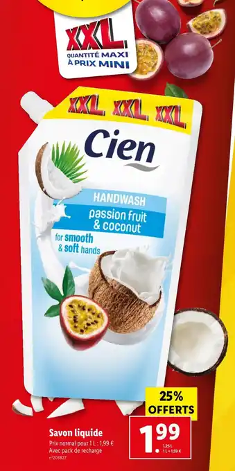 Lidl Cien Savon liquide offre