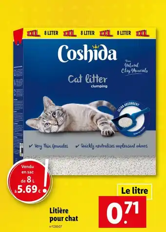 Lidl Coshida Litière pour chat offre