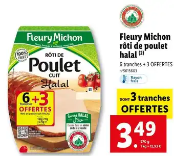 Lidl Fleury Michon rôti de poulet halal offre