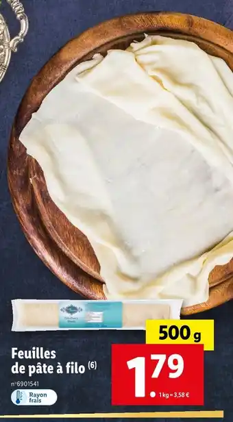 Lidl Feuilles de pâte à filo offre