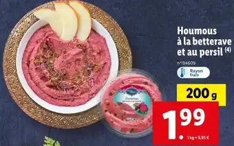 Lidl Houmous à la betterave et au persil offre