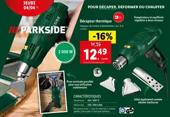 Lidl PARKSIDE Décapeur thermique offre
