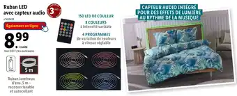 Lidl Ruban LED avec capteur audio offre