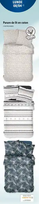 Lidl Parure de lit en coton offre