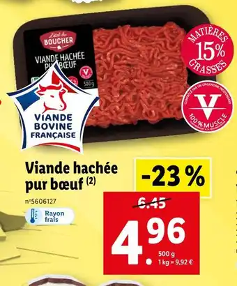 Lidl Viande hachée pur bœuf offre